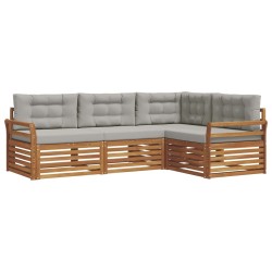 Ensemble de canapés d'extérieur 4 pcs Gris Naturel et Clair 526602526602