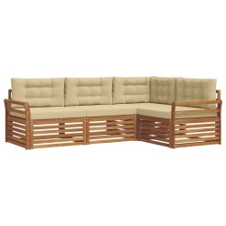 Ensemble de canapés d'extérieur 4 pcs Naturel et Beige 526603526603