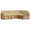 Ensemble de canapés d'extérieur 4 pcs Naturel et Beige 526603526603