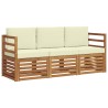 Ensembles de canapés avec coussin 3 pcs Naturel et Crème 526610526610