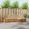 Ensemble de canapés d'extérieur 4 pcs Naturel et Beige 526616526616