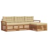 Ensemble de canapés d'extérieur 4 pcs Naturel et Beige 526616526616