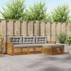 Ensemble de canapés d'extérieur 4 pcs Gris Naturel et Clair 526617526617