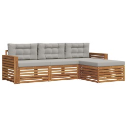 Ensemble de canapés d'extérieur 4 pcs Gris Naturel et Clair 526617526617