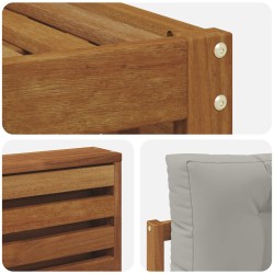 Ensemble de canapés d'extérieur 4 pcs Gris Naturel et Clair 526617526617