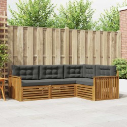 Ensemble de canapés d'extérieur 4 pcs Naturel et Anthracite 526620526620