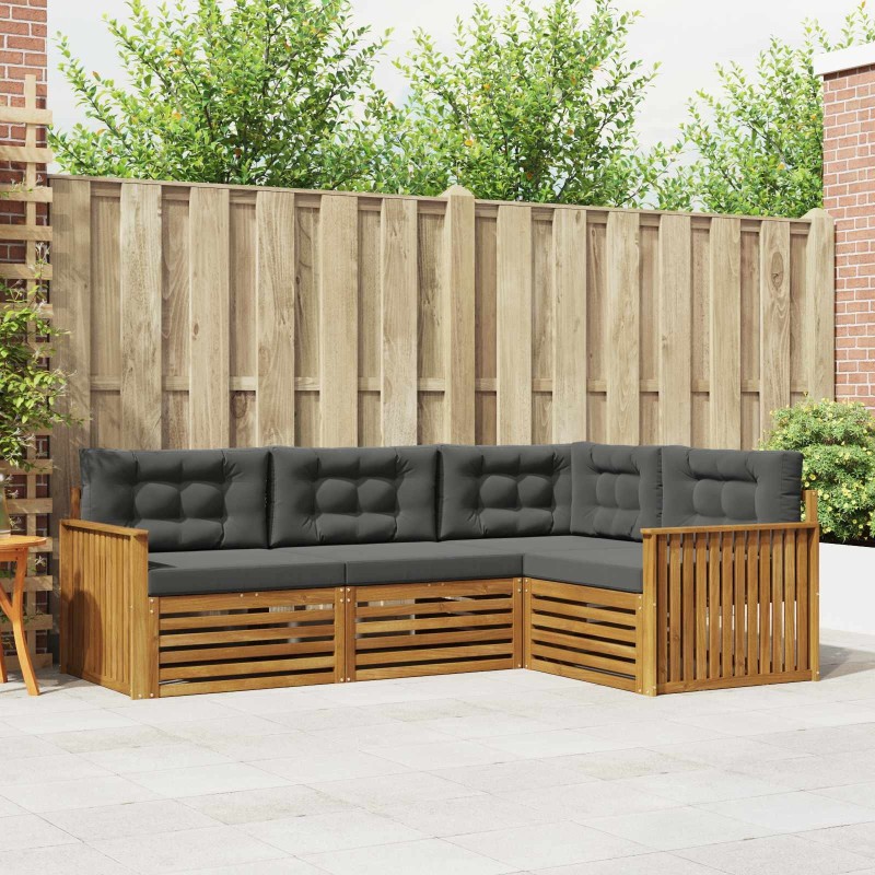 Ensemble de canapés d'extérieur 4 pcs Naturel et Anthracite 526620526620