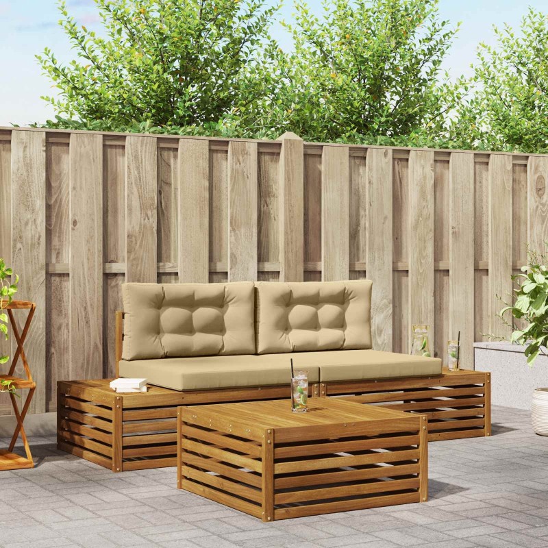 Ensemble de canapés d'extérieur 3 Pièce Naturel et Beige 526628526628