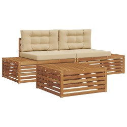 Ensemble de canapés d'extérieur 3 Pièce Naturel et Beige 526628526628