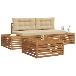 Ensemble de canapés d'extérieur 3 Pièce Naturel et Beige 526628526628