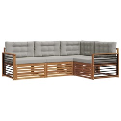 Ensemble de canapés d'extérieur 4 pcs Gris Naturel et Clair 526630526630
