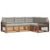 Ensemble de canapés d'extérieur 4 pcs Gris Naturel et Clair 526630526630