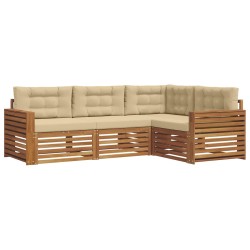 Ensemble de canapés d'extérieur 4 pcs Naturel et Beige 526633526633
