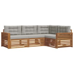 Ensemble de canapés d'extérieur 4 pcs Gris Naturel et Clair 526634526634