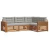 Ensemble de canapés d'extérieur 4 pcs Gris Naturel et Clair 526634526634