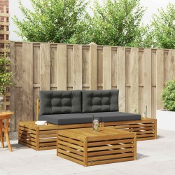 Ensemble de canapés d'extérieur 3 Pièce Naturel et Anthracite 526635526635