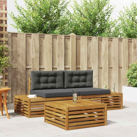 Ensemble de canapés d'extérieur 3 Pièce Naturel et Anthracite 526635526635