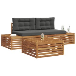 Ensemble de canapés d'extérieur 3 Pièce Naturel et Anthracite 526635526635