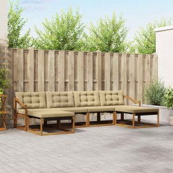 Ensemble de canapés d'extérieur 6 pcs Naturel et Beige 526655526655