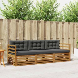 Ensemble de canapés d'extérieur 3 pcs Naturel et Anthracite 526658526658