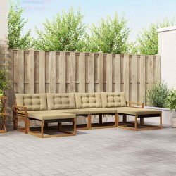 Ensemble de canapés d'extérieur 6 pcs Naturel et Beige 526659526659