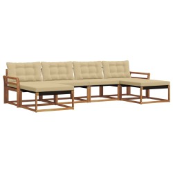 Ensemble de canapés d'extérieur 6 pcs Naturel et Beige 526659526659
