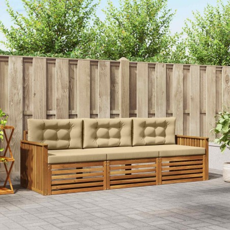 Ensemble de canapés d'extérieur 3 pcs Naturel et Beige 526662526662