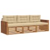 Ensemble de canapés d'extérieur 3 pcs Naturel et Beige 526662526662