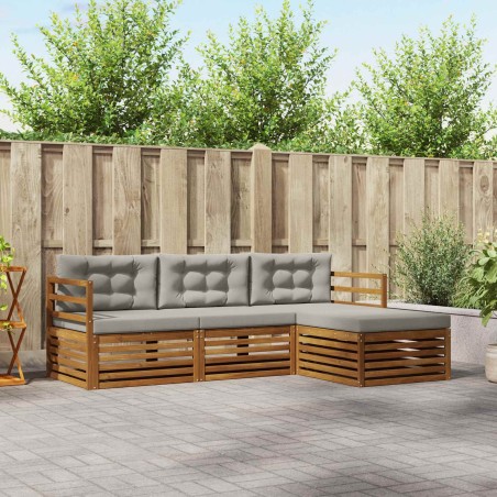 Ensemble de canapés d'extérieur 4 pcs Gris Naturel et Clair 526664526664
