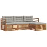 Ensemble de canapés d'extérieur 4 pcs Gris Naturel et Clair 526664526664