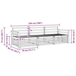 Ensemble de canapés d'extérieur 3 pcs Naturel 526668526668
