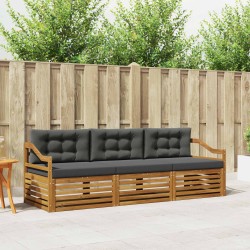 Ensemble de canapés d'extérieur 3 pcs Naturel et Anthracite 526669526669