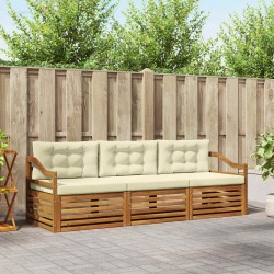 Ensemble de canapés d'extérieur 3 pcs Naturel et Crème 526671526671