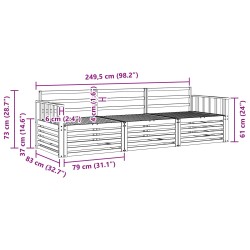 Ensemble de canapés d'extérieur 3 pcs Naturel 526675526675