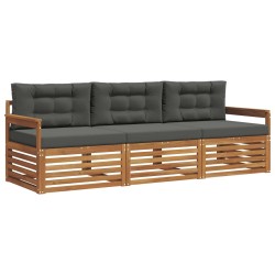 Ensemble de canapés d'extérieur 3 pcs Naturel et Anthracite 526676526676