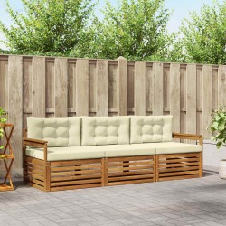 Ensemble de canapés d'extérieur 3 pcs Naturel et Crème 526678526678