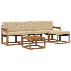 Ensemble de canapés d'extérieur 6 pcs Naturel et Beige 526682526682