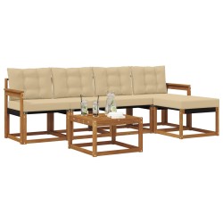 Ensemble de canapés d'extérieur 6 pcs Naturel et Beige 526682526682