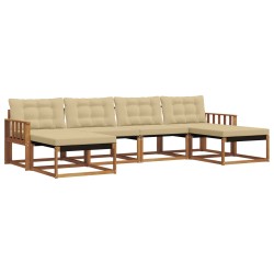 Ensemble de canapés d'extérieur 6 pcs Naturel et Beige 526686526686