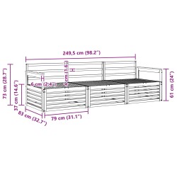 Ensemble de canapés d'extérieur 3 pcs Naturel 526687526687