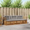 Ensemble de canapés d'extérieur 3 pcs Gris Naturel et Clair 526688526688
