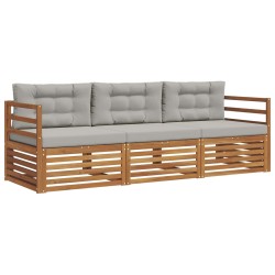 Ensemble de canapés d'extérieur 3 pcs Gris Naturel et Clair 526688526688