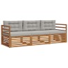 Ensemble de canapés d'extérieur 3 pcs Gris Naturel et Clair 526688526688