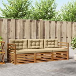 Ensemble de canapés d'extérieur 3 pcs Naturel et Beige 526689526689