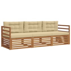 Ensemble de canapés d'extérieur 3 pcs Naturel et Beige 526689526689
