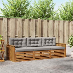 Ensemble de canapés d'extérieur 3 pcs Gris Naturel et Clair 526691526691