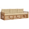 Ensemble de canapés d'extérieur 3 pcs Naturel et Beige 526695526695