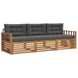 Ensemble de canapés d'extérieur 3 pcs Naturel et Anthracite 526696526696