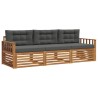 Ensemble de canapés d'extérieur 3 pcs Naturel et Anthracite 526696526696