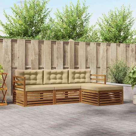 Ensemble de canapés d'extérieur 4 pcs Naturel et Beige 526698526698